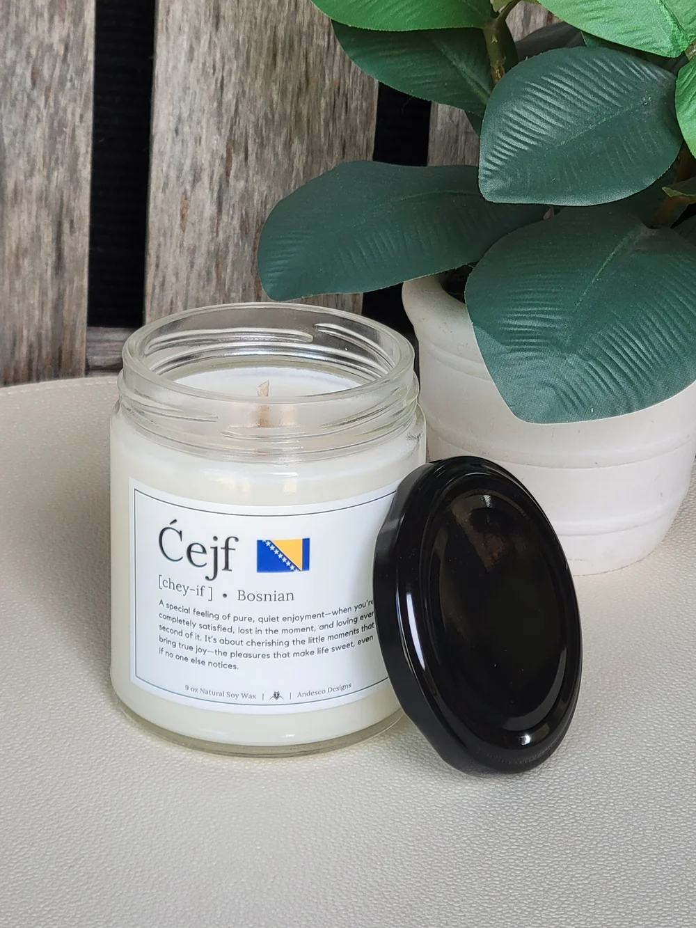 Čeјf Bosnian Scented Candle — Sea Salt + Orchid